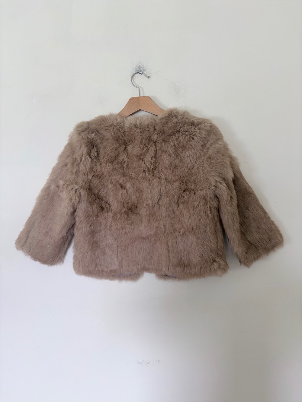 Vintage rabbit fur jacket in brown M cropped - Picture 4 of 12